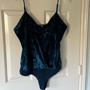 Socialite Blue Velvet Bodysuit